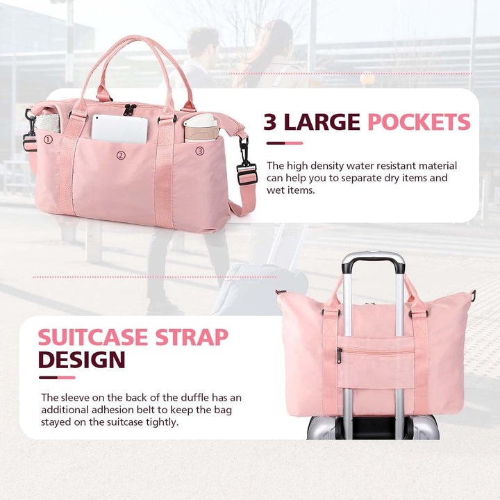 Translation missing: en.Travel bags - Waterproof weekend bags - Travel bag - Women's carry-on luggage - Travel bags - Yoga bag - Men's sports bags - Airplane carry-on luggage - Weekend bags - Travel bags with trolley lids - Sports bag - Travel Bag - Pink