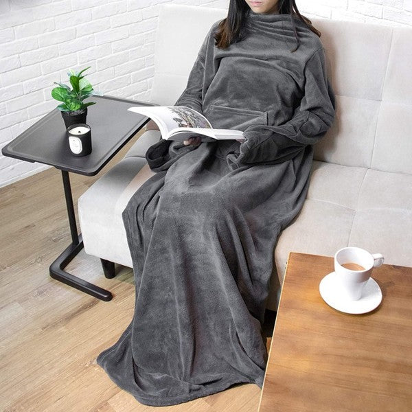 Translation missing: en.Portable Blanket with Sleeves Winter Soft Sherpa Weighted Blanket Sofa Blanket Adult Warm Long Lazy TV Blanket Plush Coat
