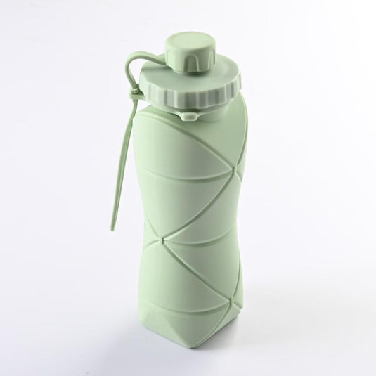 Translation missing: en.Water Bottle - Collapsible Water Bottle - Silicone Water Bottle - 600ml - Heat Resistant, Drop Resistant - Essential for Outdoor Travel (Green)