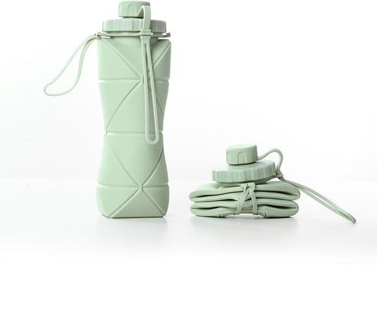 Translation missing: en.Water Bottle - Collapsible Water Bottle - Silicone Water Bottle - 600ml - Heat Resistant, Drop Resistant - Essential for Outdoor Travel (Green)
