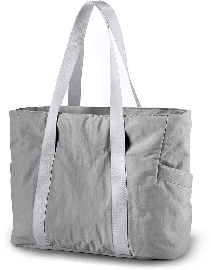 Translation missing: en.Women's Bags - Women's Shopper with Zipper - Large Shoulder Bags / Women's Tote Bags - Shoulder Bags - Laptop Bags - Women's Bags - Handbags - Shopper - Weekend Bags - Shopping Bags - Beach Bags - Yoga / Fitness / Travel - Gray