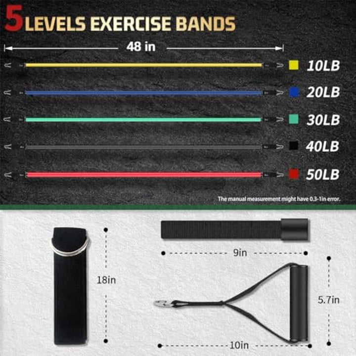 Translation missing: en.Resistance Bands - Exercise Bands - Training Bands - Resistance Bands with Handles for Men and Women - Exercise Bands for Fitness and Strength Training at Home