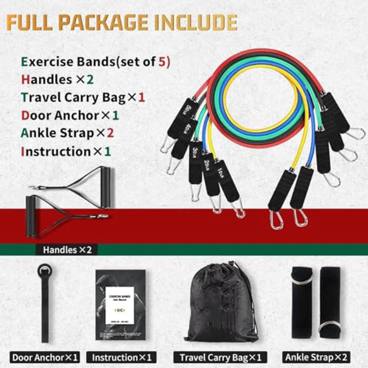 Translation missing: en.Resistance Bands - Exercise Bands - Training Bands - Resistance Bands with Handles for Men and Women - Exercise Bands for Fitness and Strength Training at Home