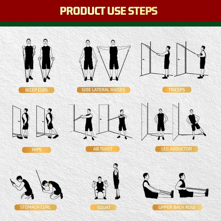 Translation missing: en.Resistance Bands - Exercise Bands - Training Bands - Resistance Bands with Handles for Men and Women - Exercise Bands for Fitness and Strength Training at Home