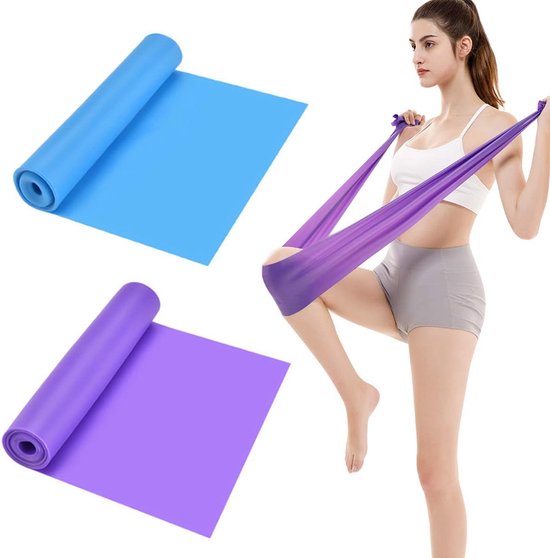 Translation missing: en.Set of 2 resistance bands - 1.5 m x 15 cm - Stretchable bands for yoga, pilates, strength training, physiotherapy and rehabilitation