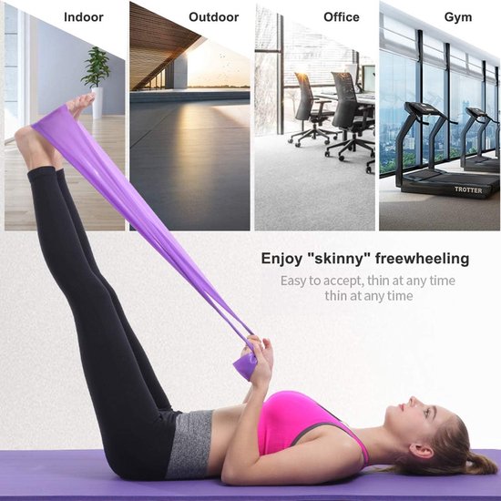 Translation missing: en.Set of 2 resistance bands - 1.5 m x 15 cm - Stretchable bands for yoga, pilates, strength training, physiotherapy and rehabilitation