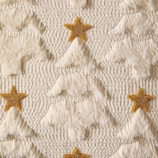 Translation missing: en.Christmas Pillowcases - 2-pack - White - Winter - White Christmas tree and star pattern - Sofa decoration - 45x45 cm (pillowcase not included)
