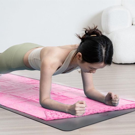 Translation missing: en.Yoga towel - Yoga towel - Yoga towel - Moisture-regulating and non-slip - Yoga towel - Quick-drying yoga mat fabric - Breathable yoga mat with mesh storage bag - Suitable for hot yoga, pilates and fitness - Pink