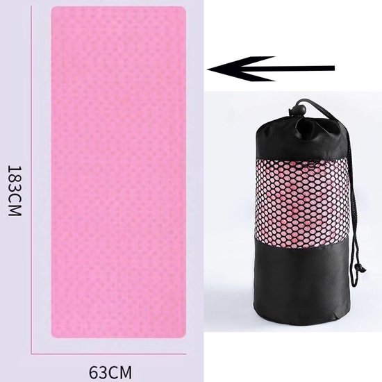 Translation missing: en.Yoga towel - Yoga towel - Yoga towel - Moisture-regulating and non-slip - Yoga towel - Quick-drying yoga mat fabric - Breathable yoga mat with mesh storage bag - Suitable for hot yoga, pilates and fitness - Pink