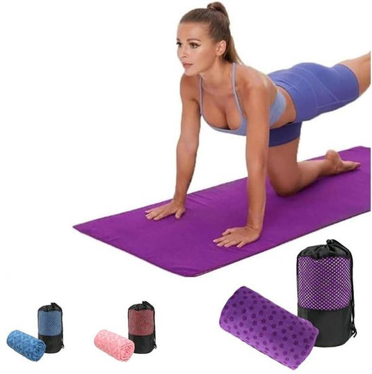 Translation missing: en.Yoga towel - Yoga towel - Yoga towel - Moisture-regulating and non-slip - Yoga towel - Quick-drying yoga mat fabric - Breathable yoga mat with mesh storage bag - Suitable for hot yoga, pilates and fitness - Purple