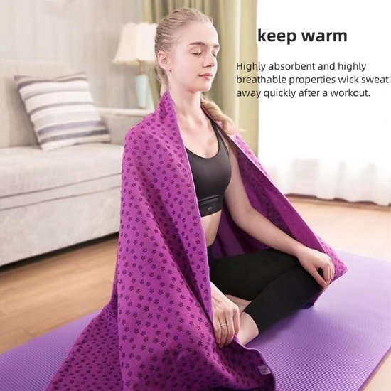 Translation missing: en.Yoga towel - Yoga towel - Yoga towel - Moisture-regulating and non-slip - Yoga towel - Quick-drying yoga mat fabric - Breathable yoga mat with mesh storage bag - Suitable for hot yoga, pilates and fitness - Purple