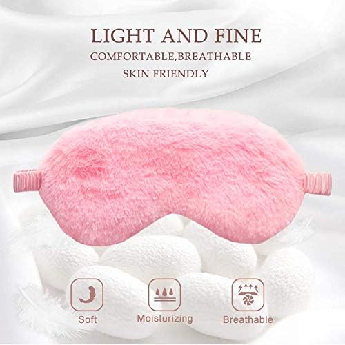 Translation missing: en.Faux Fur Eye Mask - Soft and Smooth Satin Eye Mask - Sleeping Eye Mask - 2-Pack (Pink + Yellow-Pink)