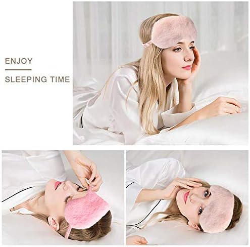 Translation missing: en.Faux Fur Eye Mask - Soft and Smooth Satin Eye Mask - Sleeping Eye Mask - 2-Pack (Pink + Yellow-Pink)