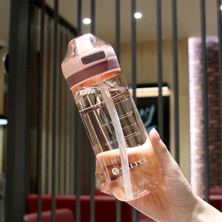 Translation missing: en.Tyidzon Straw Water Bottle, Water Bottle Cup for Kids/Toddlers Ages 3+ Spill Proof Leak Proof, Water Bottles Great for School Sports Daycare &amp; Camp Pink