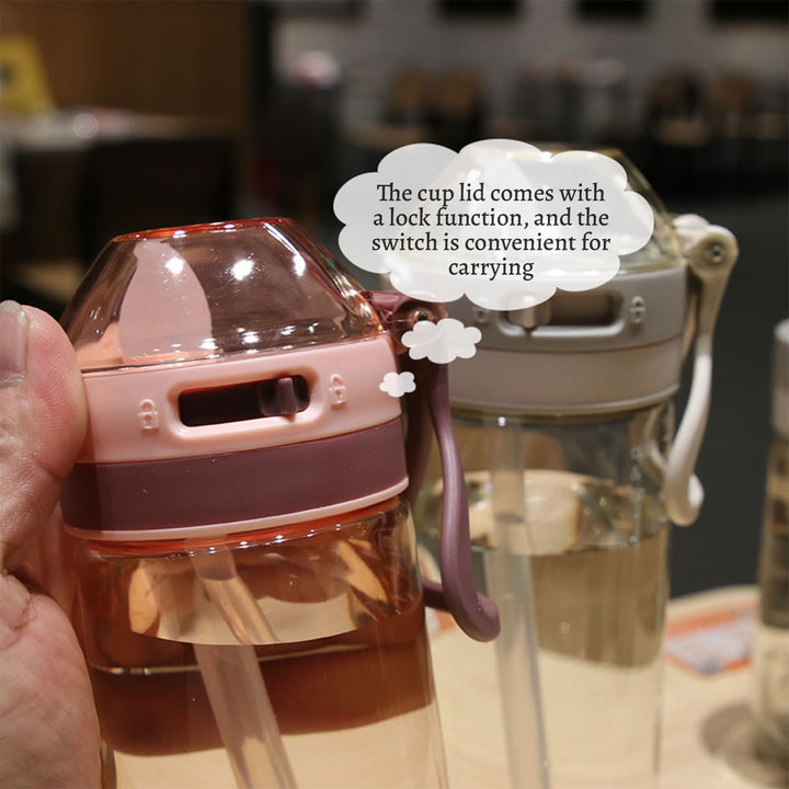 Translation missing: en.Tyidzon Straw Water Bottle, Water Bottle Cup for Kids/Toddlers Ages 3+ Spill Proof Leak Proof, Water Bottles Great for School Sports Daycare &amp; Camp Pink