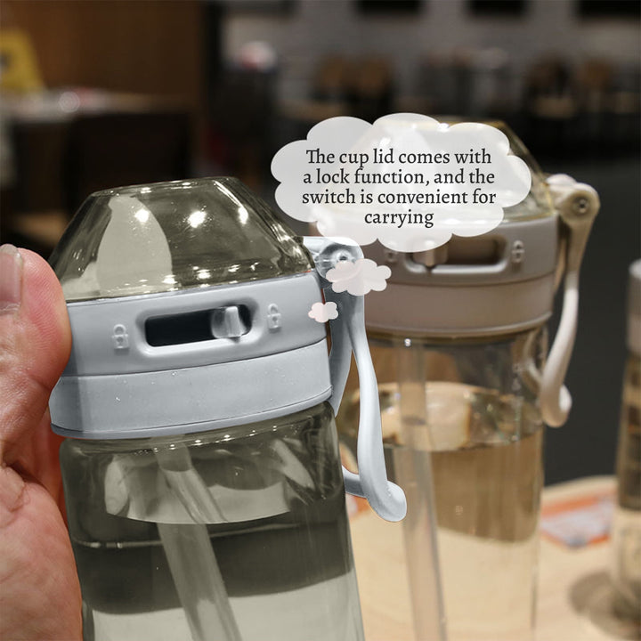 Translation missing: en.Tyidzon Straw Water Bottle, Water Bottle Cup for Kids/Toddlers Ages 3+ Spill Proof Leak Proof, Water Bottles Great for School Sports Daycare &amp; Camp White