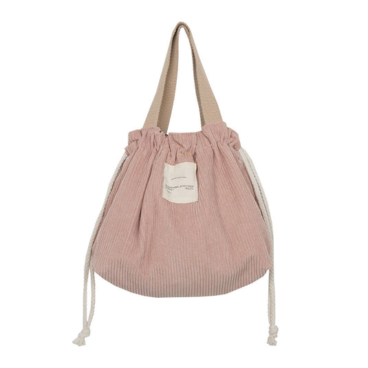 Translation missing: en.JWDX Food Storage Clearance, Drawstring Cosmetic Bag Japanese Tote Bag Corduroy Makeup Bag Travel Storage Organizer Corduroy Canvas Lunch Bag Dinner Container Food Storage Bags Pink