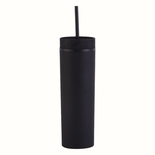 Translation missing: en.JWDX Glass and Bottle Clearance, 16Oz Tumbler with Lid and Plastic Water Coffee Tumbler Cup Water Bottle Slim Double Wall Reusable Plastic Tumbler Cups Travel Mug Coffee Cup 450Ml BKA