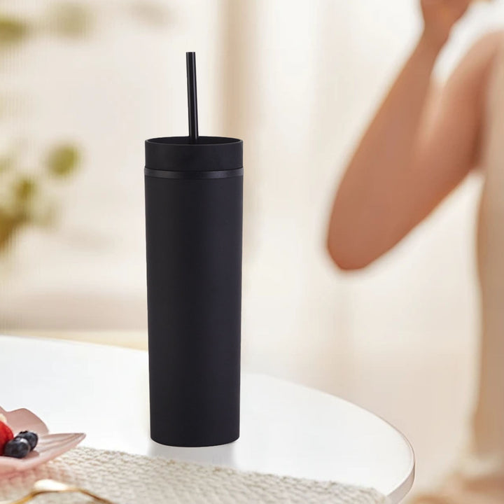 Translation missing: en.JWDX Glass and Bottle Clearance, 16Oz Tumbler with Lid and Plastic Water Coffee Tumbler Cup Water Bottle Slim Double Wall Reusable Plastic Tumbler Cups Travel Mug Coffee Cup 450Ml BKA