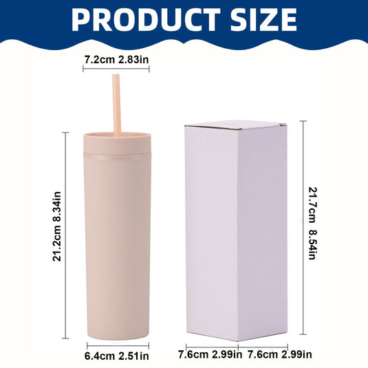 Translation missing: en.JWDX Glass and Bottle Clearance, 16Oz Tumbler with Lid and Plastic Water Coffee Tumbler Cup Water Bottle Slim Double Wall Reusable Plastic Tumbler Cups Travel Mug Coffee Cup 450Ml RDA