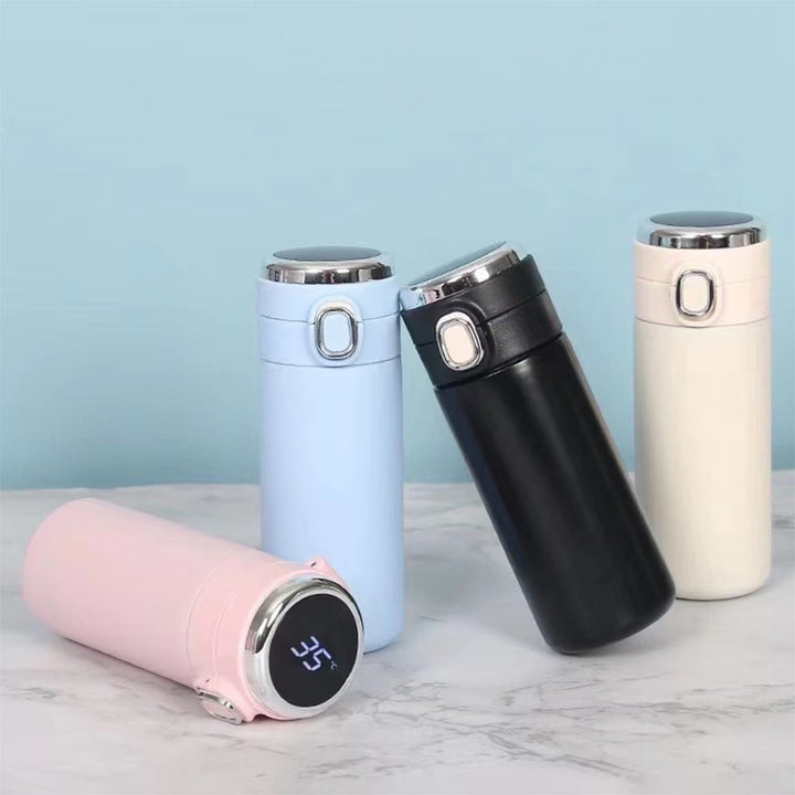 Translation missing: en.JWDX Glass and Bottle Clearance! Stainless Steel Flask Vacuum Insulated Cup Drinking Bottle 350/420 Ml Led Screen Temperature Display Flask Water Bottle Perfect for Home Travel, Include Cup*1 Blue
