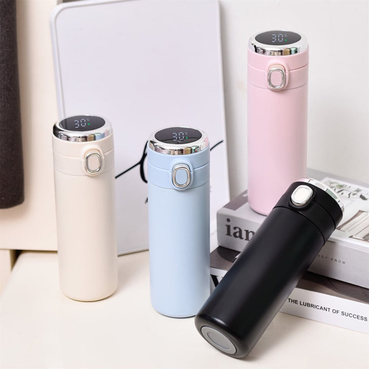 Translation missing: en.JWDX Glass and Bottle Clearance! Stainless Steel Flask Vacuum Insulated Cup Drinking Bottle 350/420 Ml Led Screen Temperature Display Flask Water Bottle Perfect for Home Travel, Include Cup*1 Blue