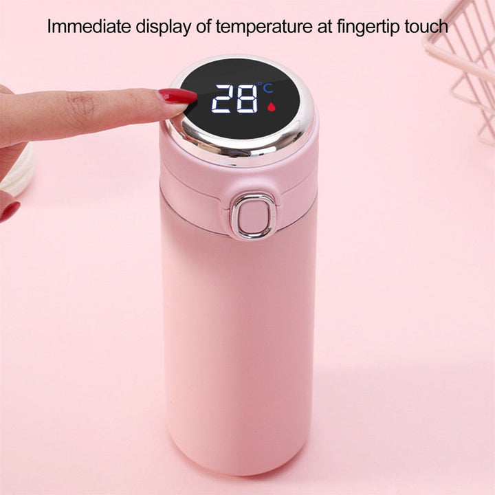 Translation missing: en.JWDX Glass and Bottle Clearance! Stainless Steel Flask Vacuum Insulated Cup Drinking Bottle 350/420 Ml Led Screen Temperature Display Flask Water Bottle Perfect for Home Travel, Include Cup*1 Blue