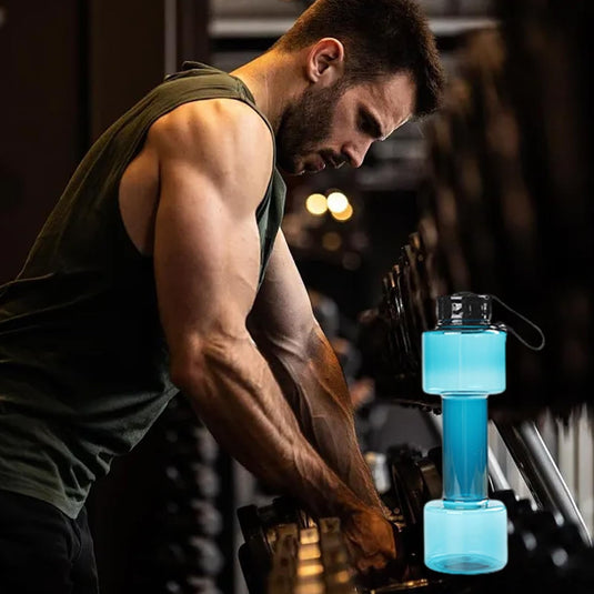Translation missing: en.JWDX Portable Kettle Clearance, Water Bottle Multifunctional Water Bottle Dumbbell Shaped Drinking Bottles Leakproof Bottle Drinking Bottle for Gym School Cycling Outdoor Sports and Capacity Blue