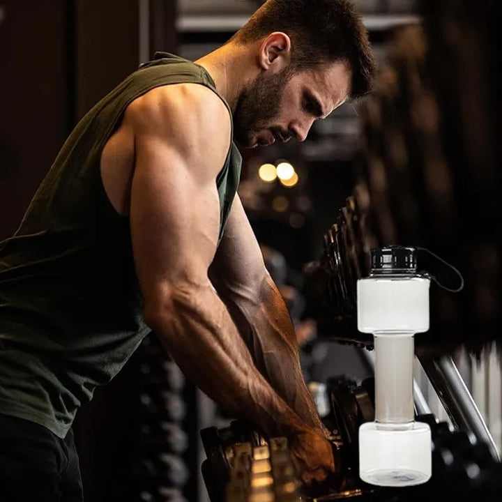 Translation missing: en.JWDX Portable Kettle Clearance, Water Bottle Multifunctional Water Bottle Dumbbell Shaped Drinking Bottles Leakproof Bottle Drinking Bottle for Gym School Cycling Outdoor Sports and Capacity Grey