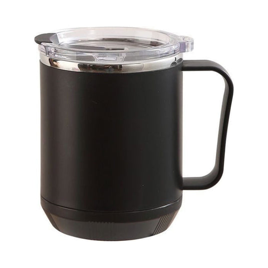 Translation missing: en.Coffee Mug With Handle, Insulated Stainless Steel Coffee Travel Mug, Reusable Coffee Cup With Lid, Microwave Safe Cups, For Tea, Latte, Cocoa, Milk, Office And Home Tea Cup Black
