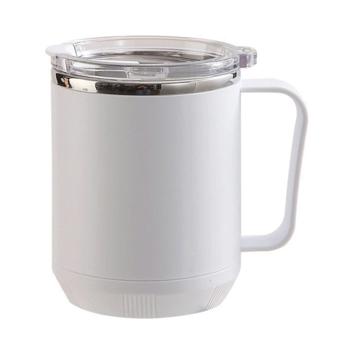 Translation missing: en.Coffee Mug With Handle, Insulated Stainless Steel Coffee Travel Mug, Reusable Coffee Cup With Lid, Microwave Safe Cups, For Tea, Latte, Cocoa, Milk, Office And Home Tea Cup White