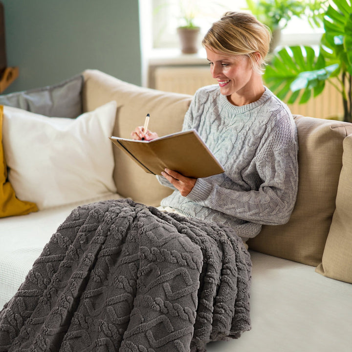 Translation missing: en.Warm Blankets for Winter, Winter Blankets Queen Size,King Blankets for The Bed, Winter Blankets Queen Size,Super Soft Throw Blankets, Silky Flannel Fleece Bed Blanket Gray
