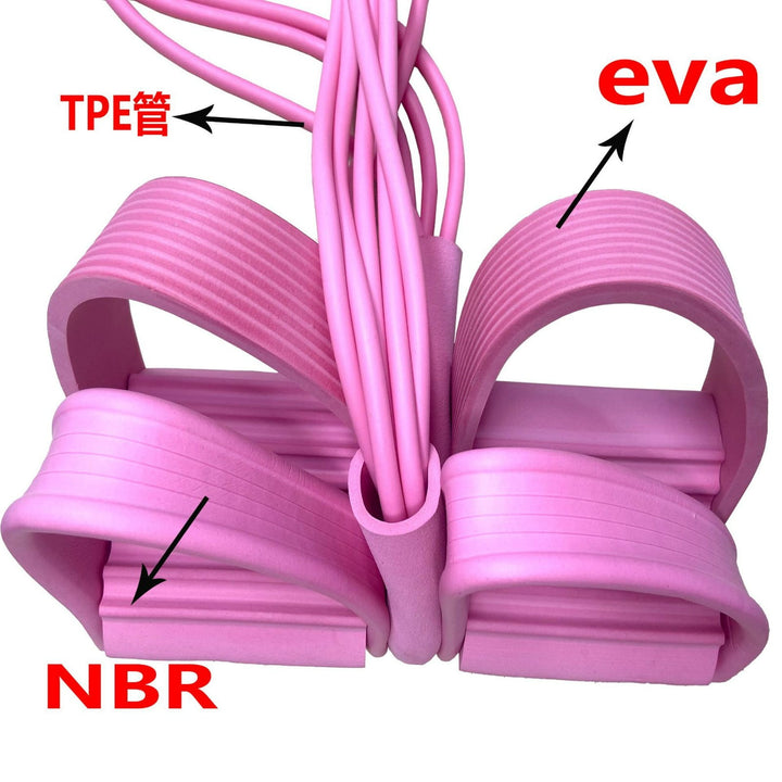 Translation missing: en.21 Fitness Resistance Bands-4 Tube Pedal Ankle Puller - Sit up Leg Stretch Rope Exercise Bands with Handles, Stretching Workout Fitness Bands for Arm Weights Exercise Equipment Black