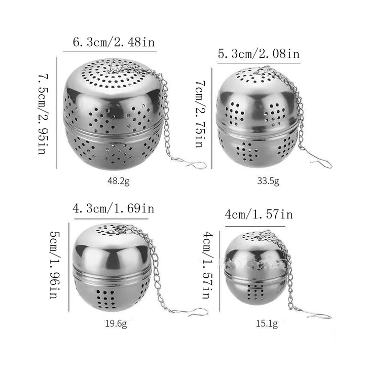 Translation missing: en.Stainless Steel Mesh Tea Infuser, Heavy Duty Tea Ball, Tea Strainer Tea Diffuser Tea Steeper for Filtering Tea,Tea Infusers for Loose Tea, 1 Pcs, 1.57x1.57 1.57" x 1.57" Silver*1