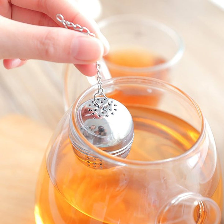 Translation missing: en.Stainless Steel Mesh Tea Infuser, Heavy Duty Tea Ball, Tea Strainer Tea Diffuser Tea Steeper for Filtering Tea,Tea Infusers for Loose Tea, 1 Pcs, 1.57x1.57 2.75" x 2.08" Silver*1
