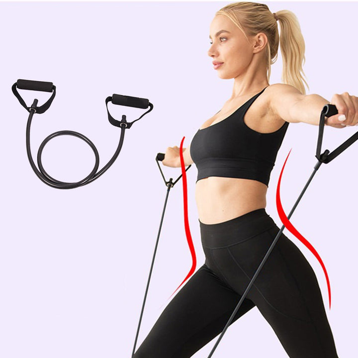 Translation missing: en.Resistance Bands with Handles, Exercise Bands with Handles, Single Resistance Bands for Resistance Training, Physical Therapy,Home Workouts, Fitness, Pilates,Shoulder And Neck Stretching Equipment Black