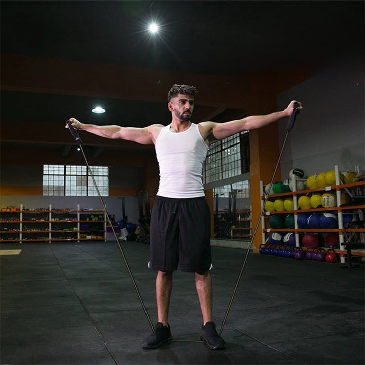 Translation missing: en.Resistance Bands with Handles, Exercise Bands with Handles, Single Resistance Bands for Resistance Training, Physical Therapy,Home Workouts, Fitness, Pilates,Shoulder And Neck Stretching Equipment Black