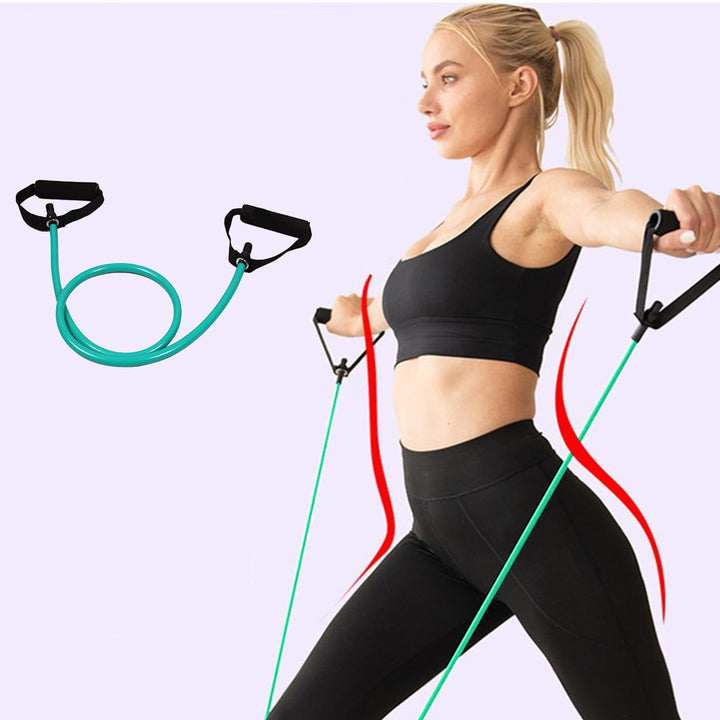 Translation missing: en.Resistance Bands with Handles, Exercise Bands with Handles, Single Resistance Bands for Resistance Training, Physical Therapy,Home Workouts, Fitness, Pilates,Shoulder And Neck Stretching Equipment Green