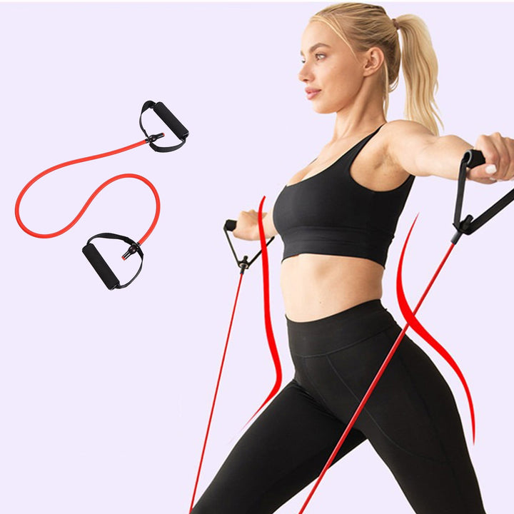 Translation missing: en.Resistance Bands with Handles, Exercise Bands with Handles, Single Resistance Bands for Resistance Training, Physical Therapy,Home Workouts, Fitness, Pilates,Shoulder And Neck Stretching Equipment Red