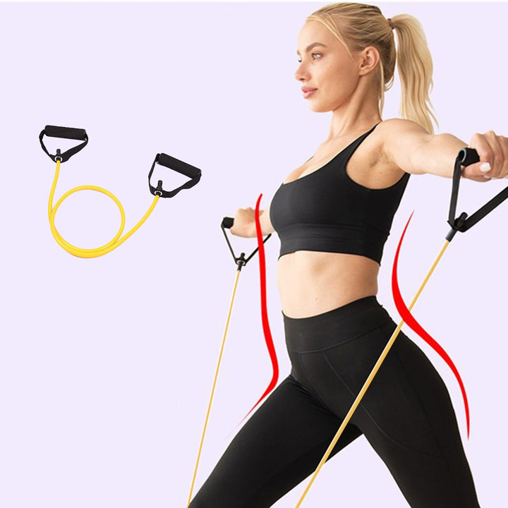 Translation missing: en.Resistance Bands with Handles, Exercise Bands with Handles, Single Resistance Bands for Resistance Training, Physical Therapy,Home Workouts, Fitness, Pilates,Shoulder And Neck Stretching Equipment Yellow
