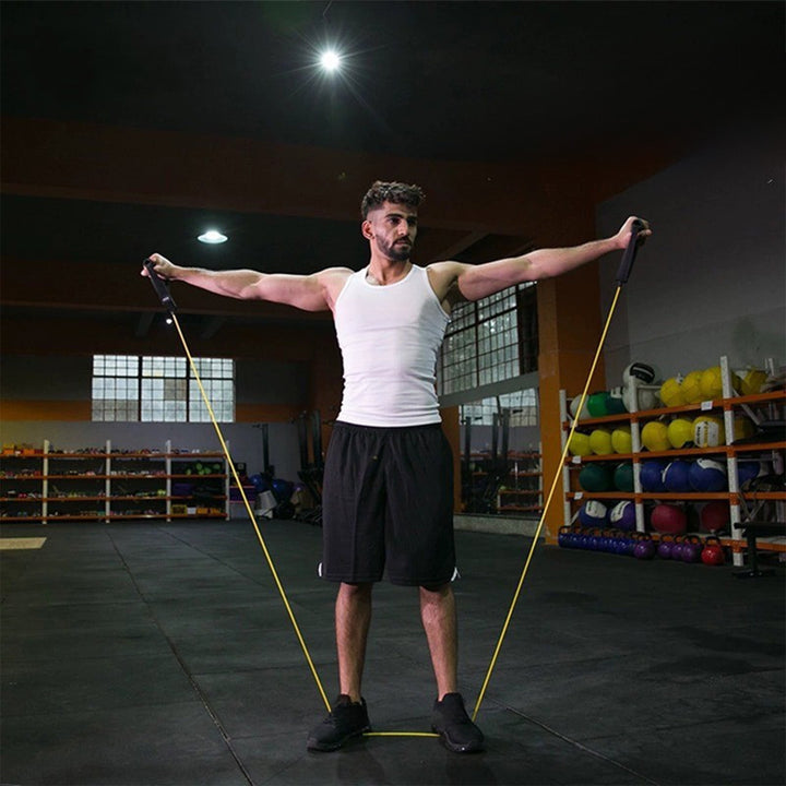 Translation missing: en.Resistance Bands with Handles, Exercise Bands with Handles, Single Resistance Bands for Resistance Training, Physical Therapy,Home Workouts, Fitness, Pilates,Shoulder And Neck Stretching Equipment Yellow