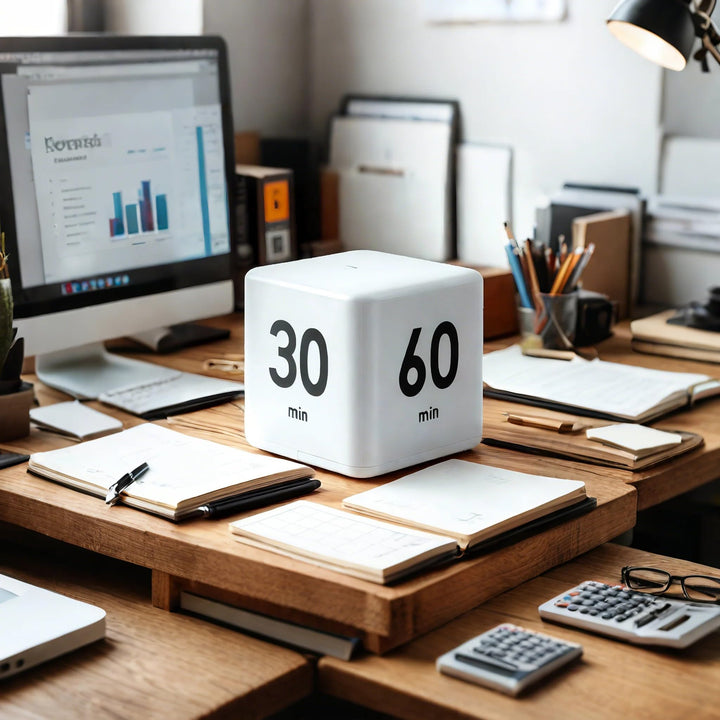 Translation missing: en.Kitchen Timer - Timer - Cube Timer - Flip Timer - Digital Kitchen Timer - Pomodoro Timer - Time Management - Study Timer - Visual Timer - Kitchen Timer - Countdown - Desk Accessories - Kitchen Timers - Gravity Timer - Black - 1 Piece