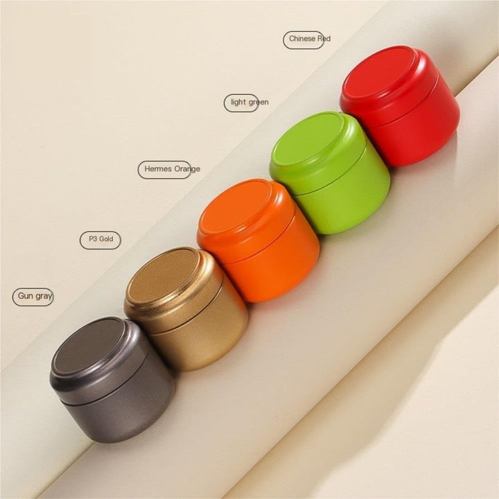Translation missing: en.Tea Box - Portable Mini Tea Caddy, Large Tea Storage Container, Small Round Tin Coffee Caddy