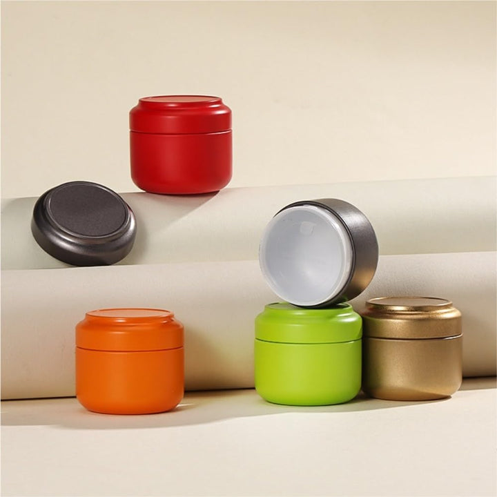 Translation missing: en.Tea Box - Portable Mini Tea Caddy, Large Tea Storage Container, Small Round Tin Coffee Caddy
