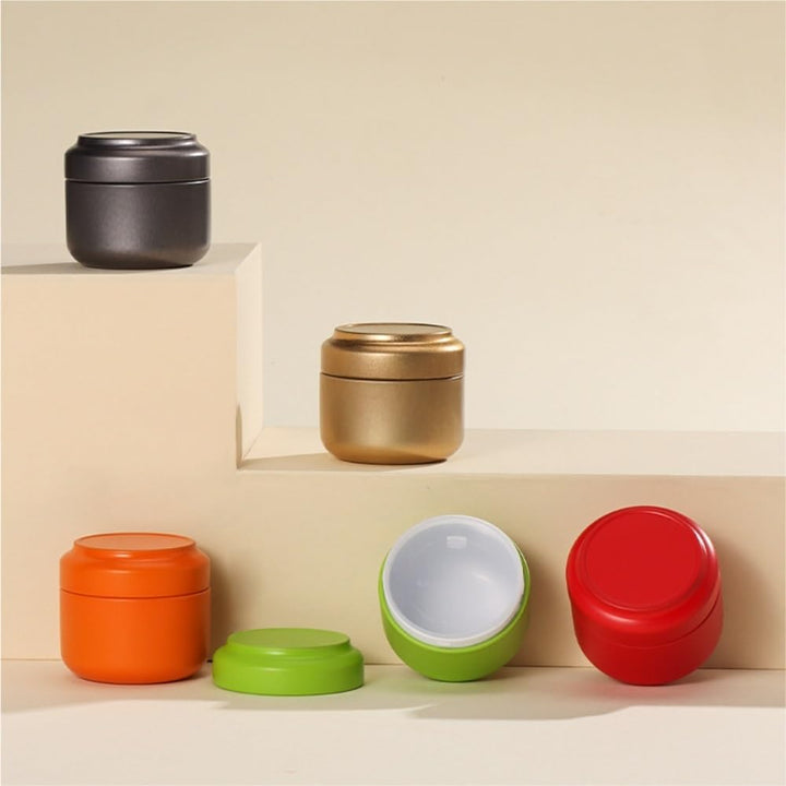 Translation missing: en.Tea Box - Portable Mini Tea Caddy, Large Tea Storage Container, Small Round Tin Coffee Caddy