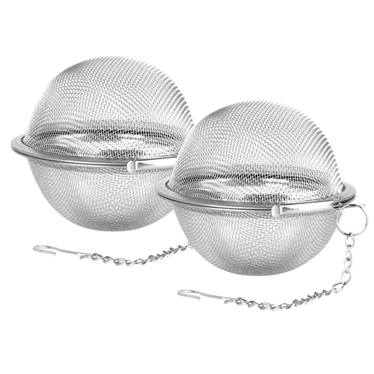 Translation missing: en.Stainless Steel Tea Egg - Loose Tea Filter - Tea Strainer - Tea Ball - Herb Ball - Spice Filter - Tea Infuser - Reusable Tea Bag - Kitchen Accessories - Gift for Tea Lover - Dishwasher Safe - Teapot Filter - Silver - 2 Pieces