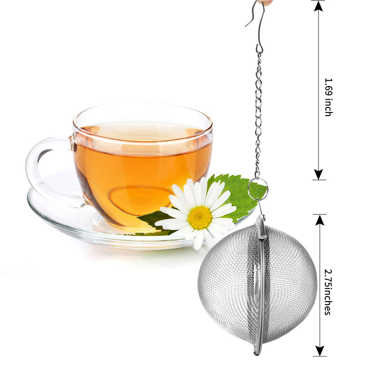 Translation missing: en.Stainless Steel Tea Egg - Loose Tea Filter - Tea Strainer - Tea Ball - Herb Ball - Spice Filter - Tea Infuser - Reusable Tea Bag - Kitchen Accessories - Gift for Tea Lover - Dishwasher Safe - Teapot Filter - Silver - 2 Pieces