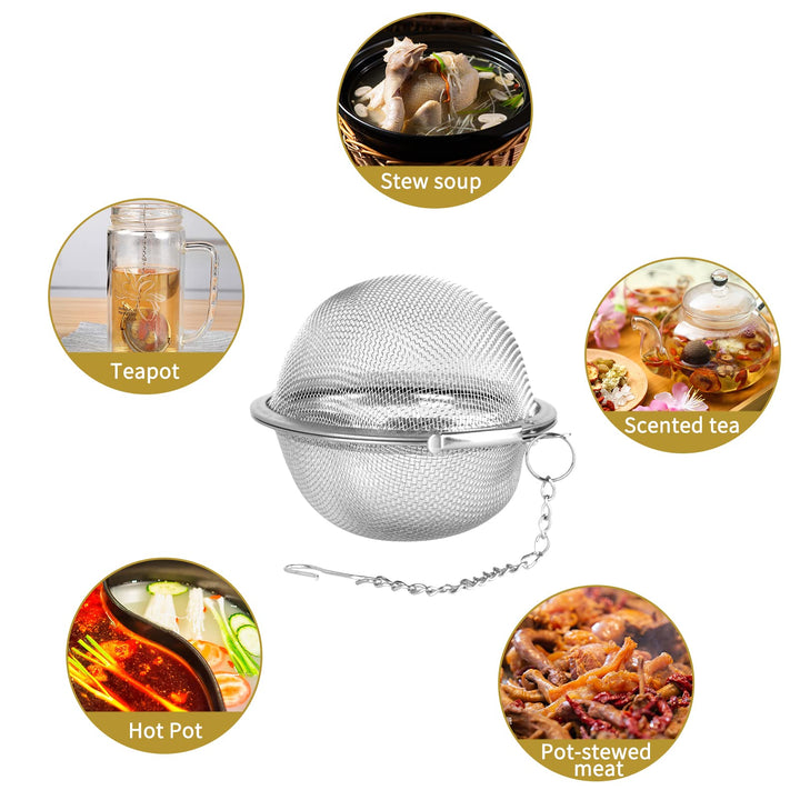 Translation missing: en.Stainless Steel Tea Egg - Loose Tea Filter - Tea Strainer - Tea Ball - Herb Ball - Spice Filter - Tea Infuser - Reusable Tea Bag - Kitchen Accessories - Gift for Tea Lover - Dishwasher Safe - Teapot Filter - Silver - 2 Pieces