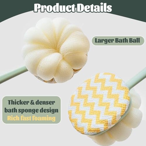 Translation missing: en.Brush - Bath brush - Shower brush - Scrub brush - Dry brush - Body brush - Long-handled brush - Sponge brush - Bath sponge - Scrubbing brush - Back scrub brush - Double-sided bath brush - Green - 1 piece