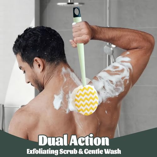 Translation missing: en.Brush - Bath brush - Shower brush - Scrub brush - Dry brush - Body brush - Long-handled brush - Sponge brush - Bath sponge - Scrubbing brush - Back scrub brush - Double-sided bath brush - Green - 1 piece